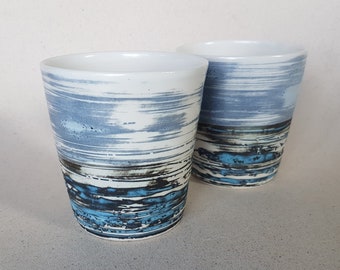 Handmade Stoneware Coffee Mug: Scandinavian Archipelago Design