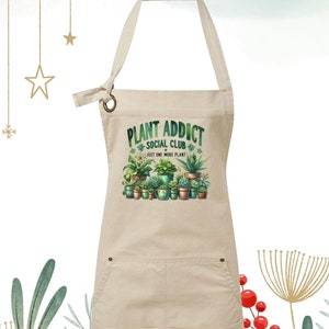 Garden Canvas Apron, Gardening Apron, Apron With Pocket, Mens Garden Apron, Women Gardening Apron, Plant Addict Apron, Crazy Plant Lady Gift