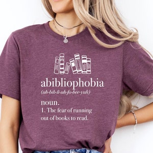 Abibliophobia T-Shirt Reading Book Lovers Bookworms Tee Abibliophobia T-Shirt Reading Book Lovers Bookworms Tee