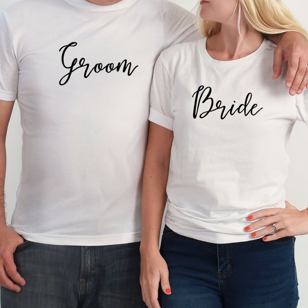 Wedding T-shirt, Bride and Groom, Couple  T shirt, Matching Shirts,  Newlywed Shirt, Wife Husband T-shirt, Cute Couples Shirt