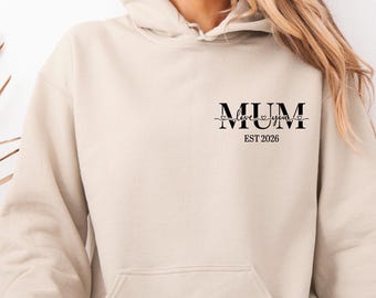 Benutzerdefinierte Mama Hoodie, Muttertag Hoodie, personalisierte Mama Hoodie, Muttertagsgeschenk, neue Mama Geschenk, Mama Liebe Dich, Mama To Be Geschenk, Mama Geburtstag
