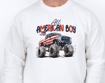 All American Boy Sweatshirt, Dad and Boy Matching Sweater, 4th Of July Outfit, Kids Usa Tee