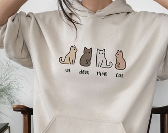 Sweat à capuche chat, cadeau pour amoureux des chats, sweat à capuche pour amoureux des chats, cadeau propriétaire de chat, sweat à capuche pour amoureux des chats, cadeau pour maman chat, haut pour papa chat, sweat à capuche chat drôle, cadeaux chat