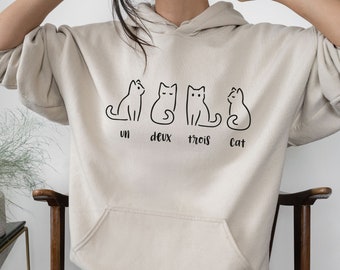 Cute Cat Hoodie, Cat Hoodie, Kids Cat Hoodie, Womens Cat Hoodie, Cat Lovers Gift, Cat Mum Gift, Mothers Day Gift, Gift For Cat Lover