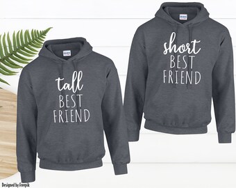 short and tall best friend hoodies