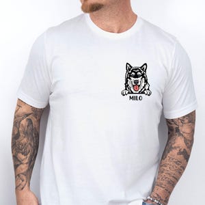 Dog Name T-shirt, Personalised Dog Tee, Dog Mum T-shirt, Dog Dad T shirt, Custom Dog Tshirt, Dog Lovers Gift, Dog Walking Tee, Dog Owner Tee image 2