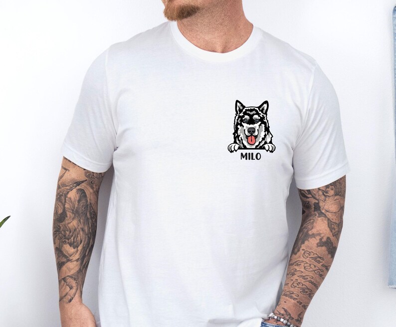 Dog Name T-shirt, Personalised Dog Tee, Dog Mum T-shirt, Dog Dad T shirt, Custom Dog Tshirt, Dog Lovers Gift, Dog Walking Tee, Dog Owner Tee image 2