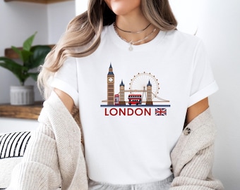 London Skyline Shirt, London T-shirt, London Silhouette Shirt, London City Tshirt, London Lover Gift, London Trip Gift, United Kingdom Tee