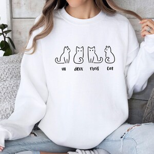Cat Sweatshirt, Cat Mum Sweater, Funny Cat Gift, Cat Lover Gift, Cat Sweater, Gifts For Cat Lover, Womens Cat Gift, French Cat Jumper image 3