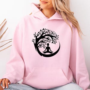 Yoga Hoodie, Yoga Lovers Hoodie, Yoga Tree Hoodie, Yoga Lover Gift, Meditation Hoodie, Funny Yoga THoodie, Fitness Pullover, Women Yoga Gift
