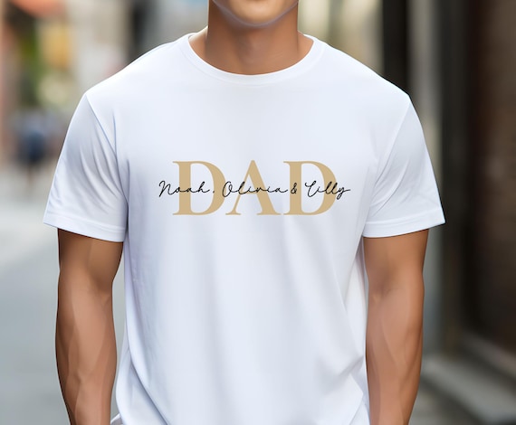 Custom Dad Shirt With Kids Names, Fathers Day Shirt, Personalised Dad Tee, Father's Day Shirt, New Dad T-shirt, Dad Birthday Tee, Daddy Gift