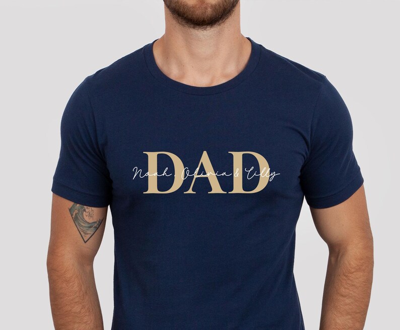 Camiseta personalizada para papá con nombres de niños, camiseta del Día del Padre, camiseta personalizada para papá, camiseta del Día del Padre, camiseta para papá primerizo, camiseta de cumpleaños para papá, regalo para papá imagen 2