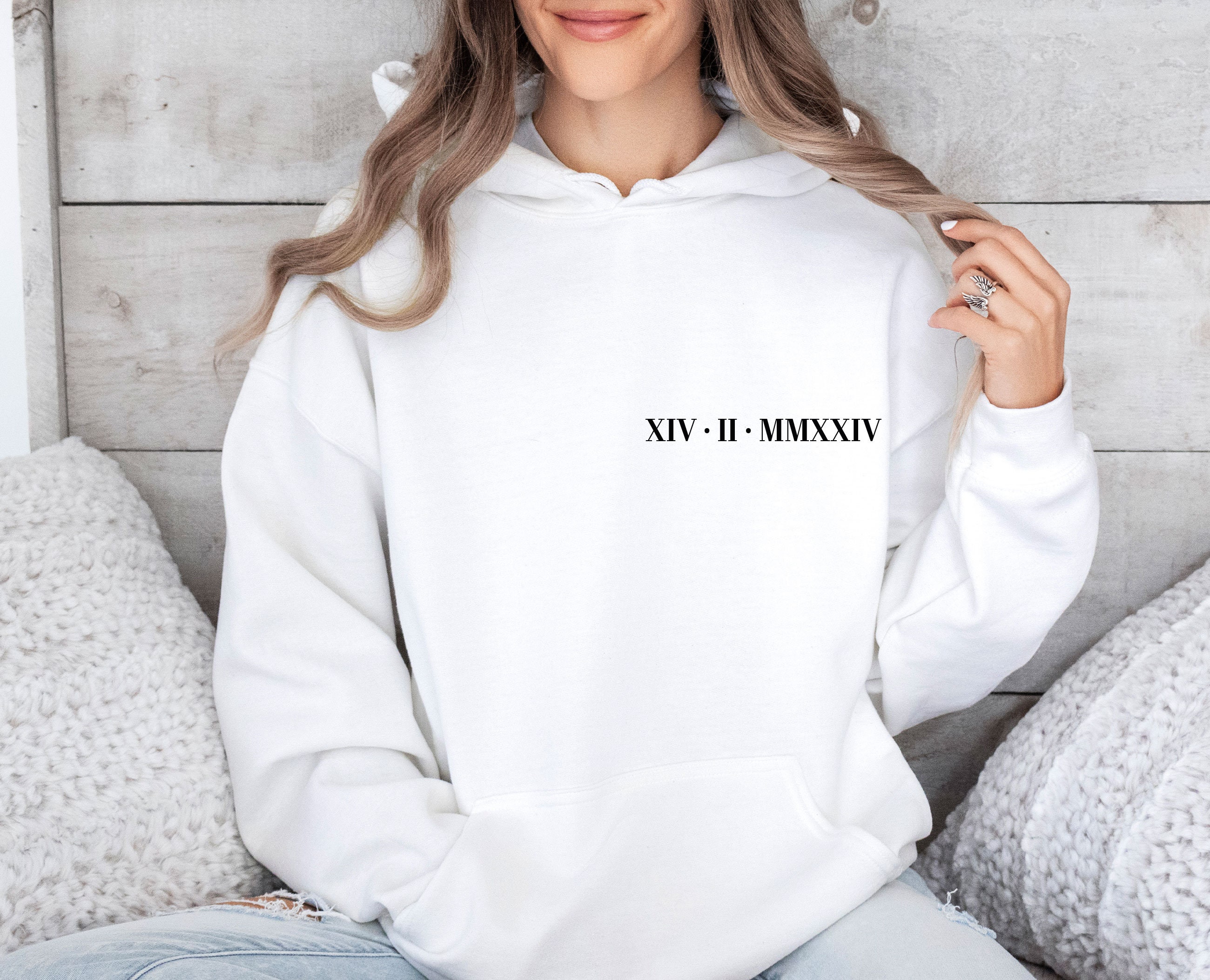 Custom Printed Roman Numeral Hoodie, Couple Sweatshirt, Honeymoon Shir –  4Lovebirds