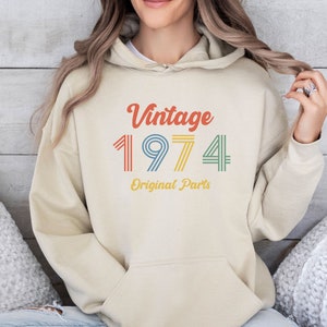 50th Birthday Hoodie, 1974 Birthday Gift, Born In 1974, Womens 50th Bday, 50th Birthday Gift, 1974 Gift, Mum Birthday Gift, Mens 50th Gift image 1