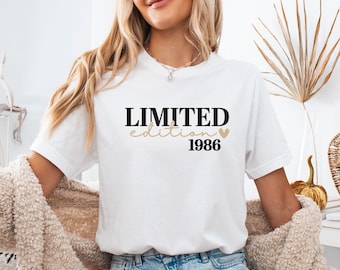 Limited Edition 1986 Shirt, 1976 Birthday T-shirt, Custom Birthday Shirt, 40th Birthday Shirt, 50th Birthday Gift, 1996 Birthday, Mum Bday