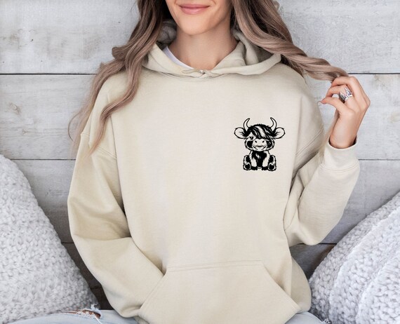Highland cow hoodie hot sale
