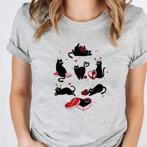 Cat Valentine Shirt, Cat Lovers Gift, Cat Lover Tshirt, Kids Cat T-shirt, Valentines Day Shirt, Cat Mum Gift, Cute Cat Tee, Funny Valentines image 3