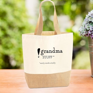 Grandmother Gift, Grandma Jute Bag, Grandma Tote Bag, Granny Tote Bag, Grandma Gifts, New Grandma Gift, Grandma Present, Large Jute Bag