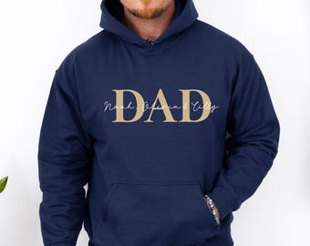 Sudadera personalizada para papá con nombre de niño, para el Día del Padre, regalo para papá primerizo, cumpleaños, regalo para papá
