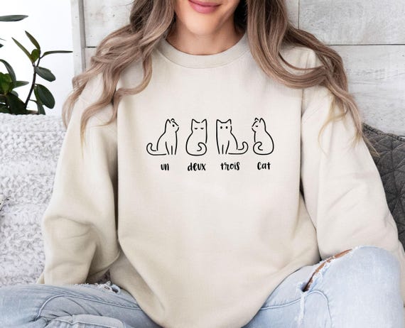 Cat Sweatshirt, Cat Mum Sweater, Funny Cat Gift, Cat Lover Gift, Cat Sweater, Gifts For Cat Lover, Womens Cat Gift, French Cat Jumper