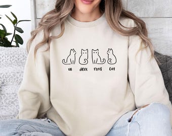 Cat Sweatshirt, Cat Mum Sweater, Funny Cat Gift, Cat Lover Gift, Cat Sweater, Gifts For Cat Lover, Womens Cat Gift, French Cat Jumper