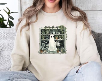 Halloween Plant Sweatshirt, Ghost Plant Sweatshirt, Plant Lovers Gift, Plant Mum Gift, Plant Lady Sweater, Gardener Sweater, Plant Ghost Top