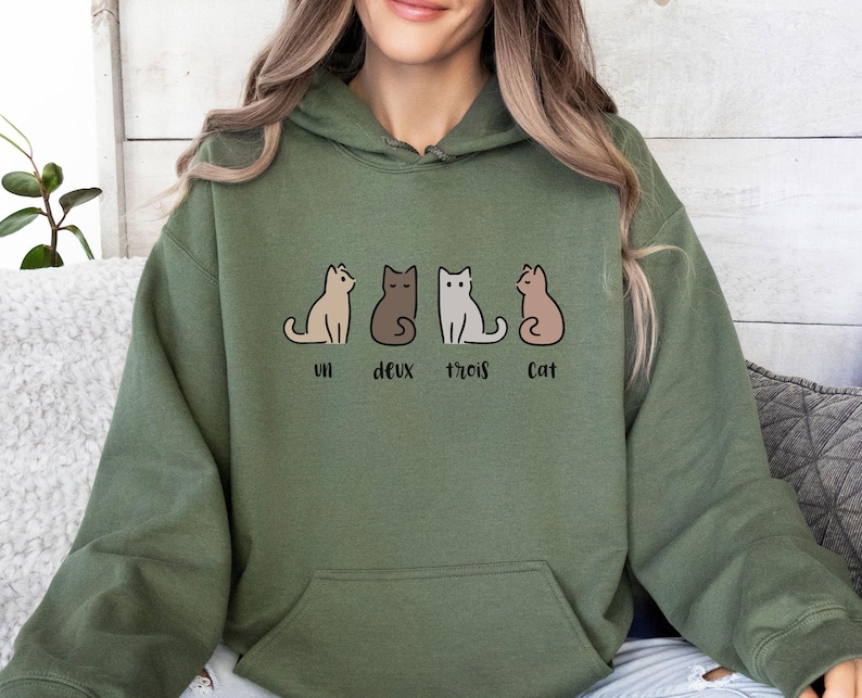 Cat Hoodie, Gift For Cat Lover, Cat Lover Hoodie, Cat Owner Gift, Cat Lovers Hoodie, Cat Mum Gift, Cat Dad Top, Funny Cat Hoodie, Cat Gifts zdjęcie 2