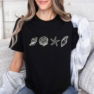 Sea Shell T-shirt, Seashell Shirt, Ocean Lovers Gift, Ocean Lover Gift, Save The Sea Gift, Kids Summer Tee, Womens Seashell T shirt afbeelding 5