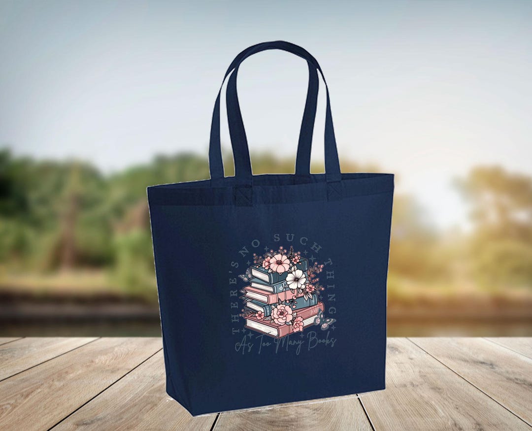 As Too Many Books Bag, Cute Book Gift Bag, Book Canvas Tote Bag ...