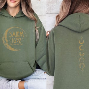 Salem Hoodie, Witchy Hoodie, Salem 1692 Hoodie, 1692 They Missed One, Salem Massachusetts, Retro Halloween, Halloween Party, Cute Witch Top image 4