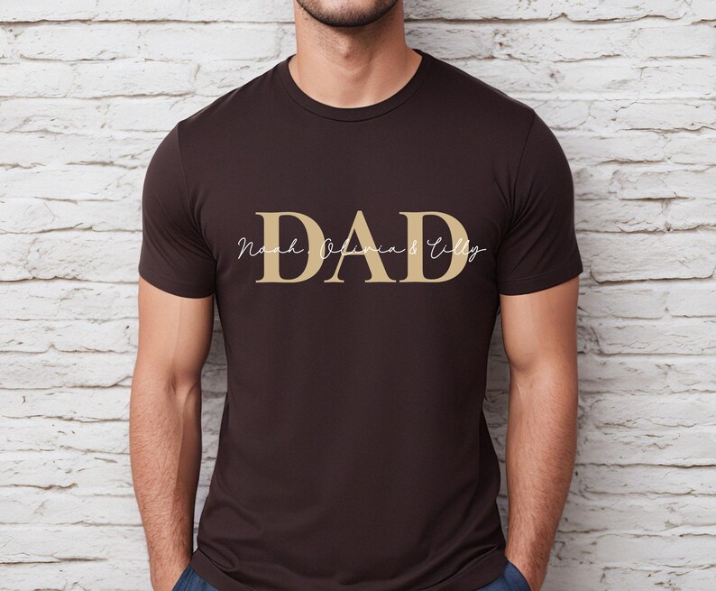 Camiseta personalizada para papá con nombres de niños, camiseta del Día del Padre, camiseta personalizada para papá, camiseta del Día del Padre, camiseta para papá primerizo, camiseta de cumpleaños para papá, regalo para papá imagen 5
