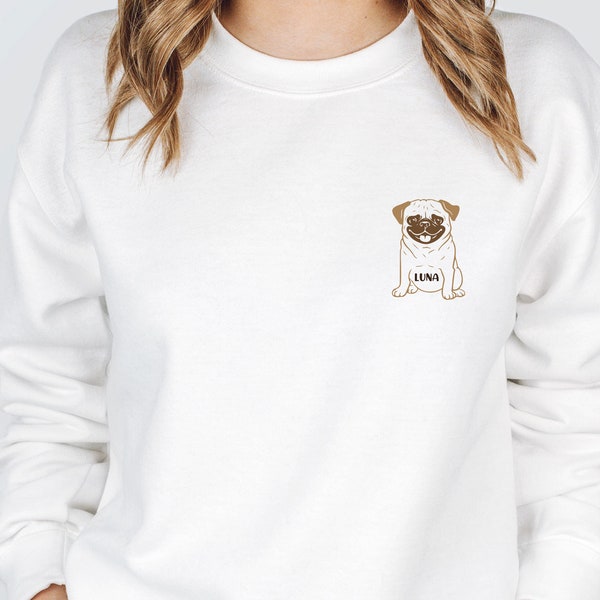 Sweat-shirt pour chien, cadeaux carlin, pull pour chien, pull personnalisé, cadeau pour propriétaire de chien, pull pour amoureux des chiens, pull pour maman chien, cadeau pour promener son chien