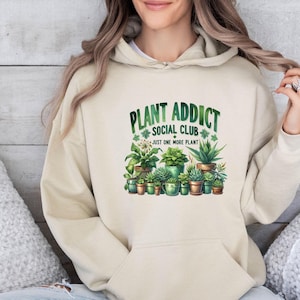Plant Addict Hoodie, Plant Lover Hoodie, Plant Lovers Gift, Plant Mum Gift, Gardening Gift, Gardener Top, Plant Dad Hoodie, Crazy Plant Lady