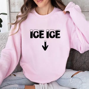 Pregnancy Sweatshirt, Ice Ice Baby Sweater, Pregnancy Reveal Crewneck, New Mum Sweater, Pregnant Jumper, Maternity Gift, Baby Announcement image 5