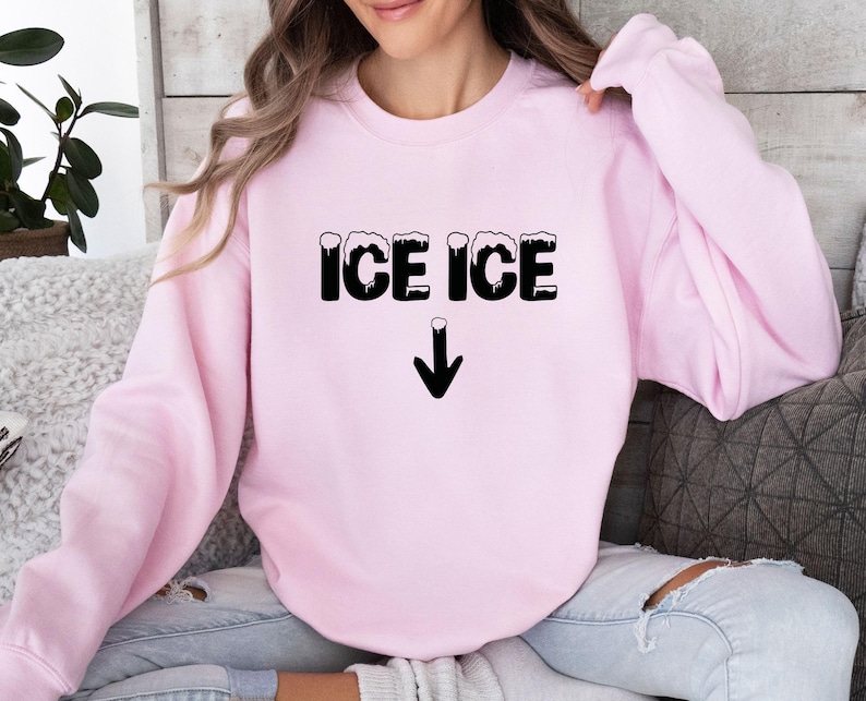 Pregnancy Sweatshirt, Ice Ice Baby Sweater, Pregnancy Reveal Crewneck, New Mum Sweater, Pregnant Jumper, Maternity Gift, Baby Announcement image 5