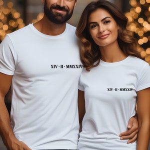 Roman Numeral Shirt, Roman Numeral Tee, Couples T-shirt, Wedding Shirt, Honeymoon Shirt, Just Married Top, Valentines Shirt, Matching Couple