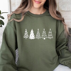Pine Tree Sweatshirt, Christmas Tree Sweater, Kids Christmas Sweater, Xmas Party Sweater, Womens Christmas, Christmas Eve Crewneck image 3