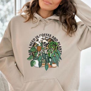 Crazy Plant Lady, Plant Lover Hoodie, Coffee Lover Hoodie, Botanical Jumper, Funny Plant Jumper, Coffee Hoodie, Plant Mum Gift, Skeleton Top