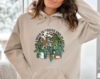 Crazy Plant Lady, Plant Lover Hoodie, Coffee Lover Hoodie, Botanical Jumper, Funny Plant Jumper, Coffee Hoodie, Plant Mum Gift, Skeleton Top