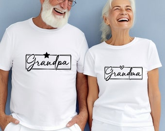 Chemise grands-parents, t-shirt grand-mère, t-shirt grand-père, nouveau cadeau grand-mère, t-shirt nouveau grand-père, t-shirt grand-père, cadeau nounou mignon, cadeau future grand-mère