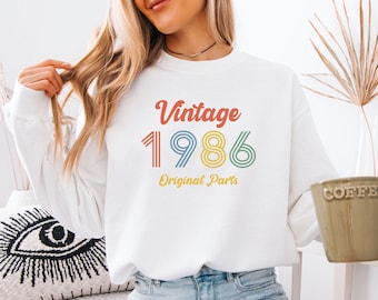 1986 Birthday Sweatshirt, 40th Birthday Sweater, Personalised Birthday Top, Born In 1986 Gift, Birthday Party Gift, 1986 Gifts, 40th Jumper