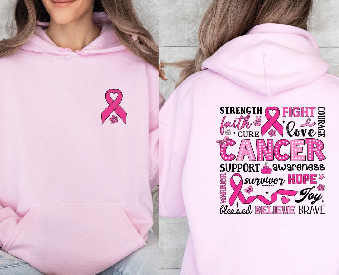 Breast Cancer Hoodie, Cancer Surviver Gift, Cancer Awareness, Breast ...