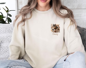 Horse Sweatshirt, Custom Horse Gift, Personalised Horse, Womens Horse Gift, Horse Lovers Gift, Horse Lover Top, Horse Gifts, Funny Horse Top