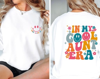 Aunt Sweatshirt, Cool Auntie Sweater, Gift For Aunt, New Aunt Jumper, Aunt Gifts, Auntie Announce, Funny Aunt Gift, Aunt Announcement