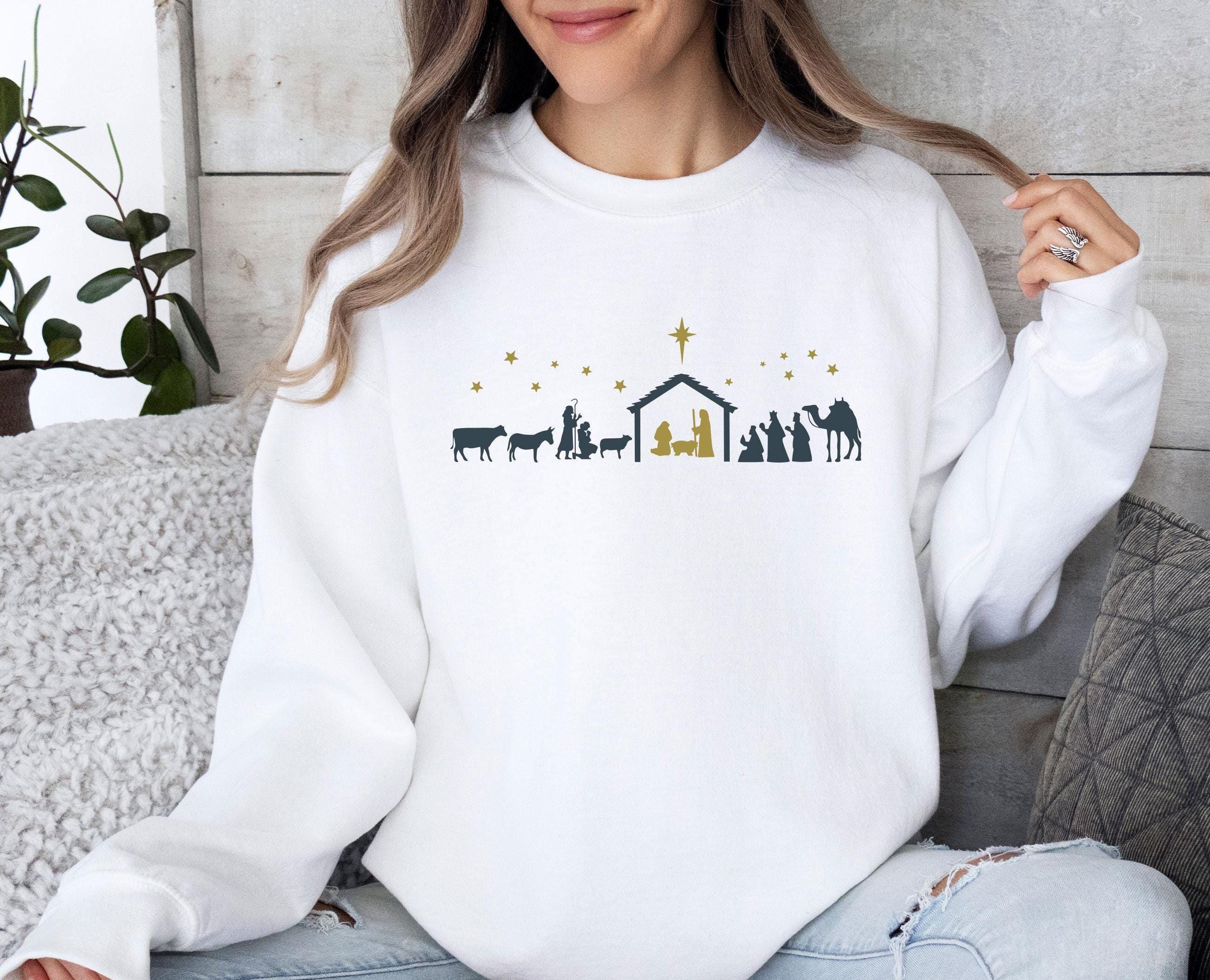Nativity Sweatshirt Christmas Sweatshirt Jesus Sweatshirt Christmas Nativity Christian Sweatshirt Nativity Scene Religious Gift Etsy