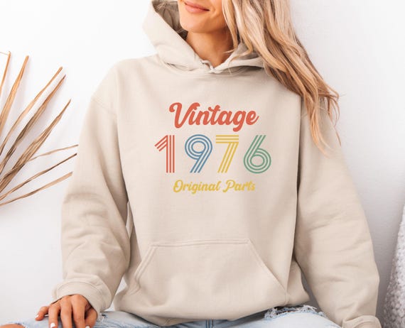 1976 Birthday Hoodie, 50th Birthday Pullover, Born In 1976, Womens 50th Bday, 50th Birthday Gift, 1976 Gift, Mum Birthday Gift, Men 50th Top