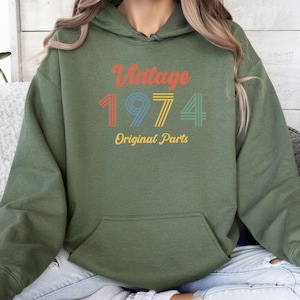 50th Birthday Hoodie, 1974 Birthday Gift, Born In 1974, Womens 50th Bday, 50th Birthday Gift, 1974 Gift, Mum Birthday Gift, Mens 50th Gift image 4