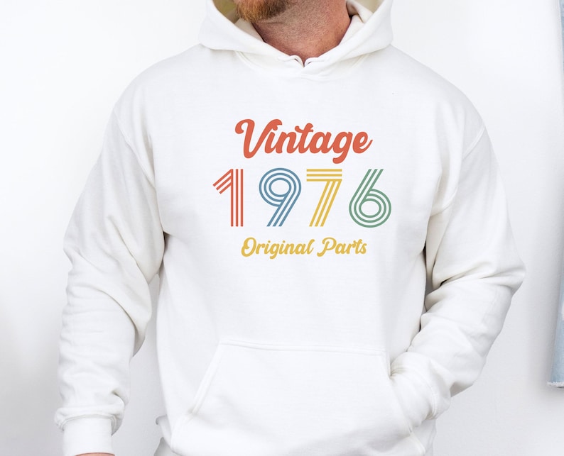 1976 Birthday Hoodie, 50th Birthday Pullover, Born In 1976, Womens 50th Bday, 50th Birthday Gift, 1976 Gift, Mum Birthday Gift, Men 50th Top Bild 2