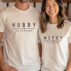 Wifey Hubby Shirts, Wedding T-shirt, Matching Couple Shirt, Honeymoon T-shirt, Wifey and Hubby Shirt, Mr and Mrs T-shirt, Husband Wife Shirt