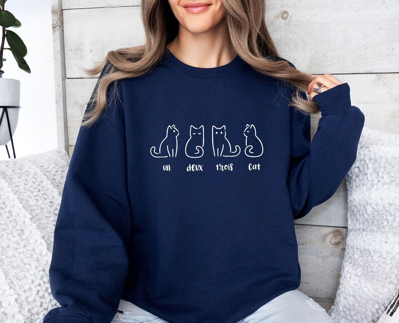 Cat Sweatshirt, Cat Mum Sweater, Funny Cat Gift, Cat Lover Gift, Cat Sweater, Gifts For Cat Lover, Womens Cat Gift, French Cat Jumper image 4